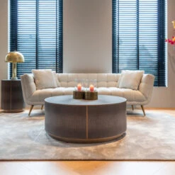 Ronde Salontafel Slangenleer Met Goud -Zuiver Verkoop 7532 4