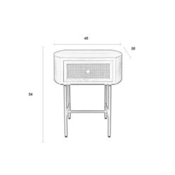 Beige Nachtkastje Met Rotan Lade -Zuiver Verkoop beige nachtkastje met rotan lade amaya bodio 08