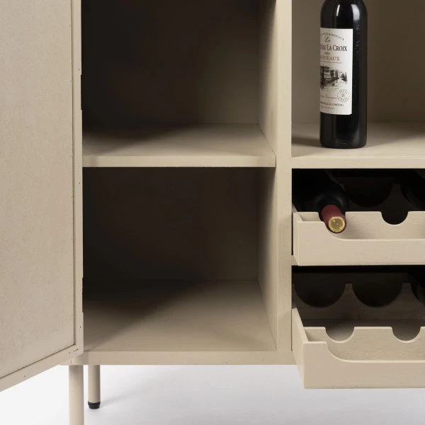 Beige Wijnkast Met Rotan 9 Beige Wijnkast Met Rotan - Afbeelding 7