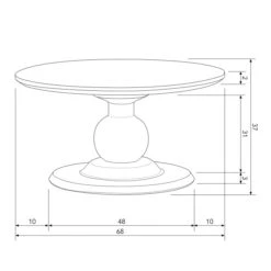 BePureHome Ronde Salontafel Met Bolpoot -Zuiver Verkoop bepurehome blanco ronde salontafel met bolpoot 04