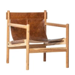 BePureHome Fauteuil Leer En Hout