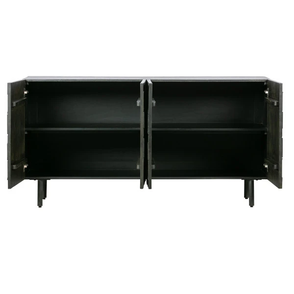 BePureHome Zwart Dressoir Houtsnijwerk 8 BePureHome Zwart Dressoir Houtsnijwerk - Afbeelding 6