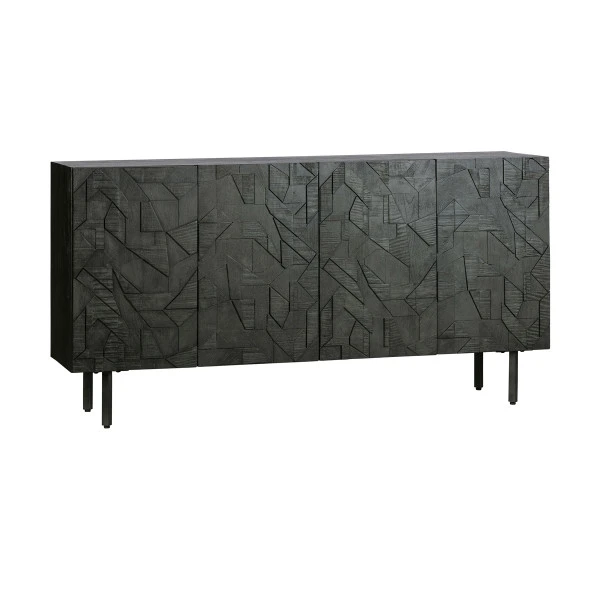 BePureHome Zwart Dressoir Houtsnijwerk 9 BePureHome Zwart Dressoir Houtsnijwerk - Afbeelding 7
