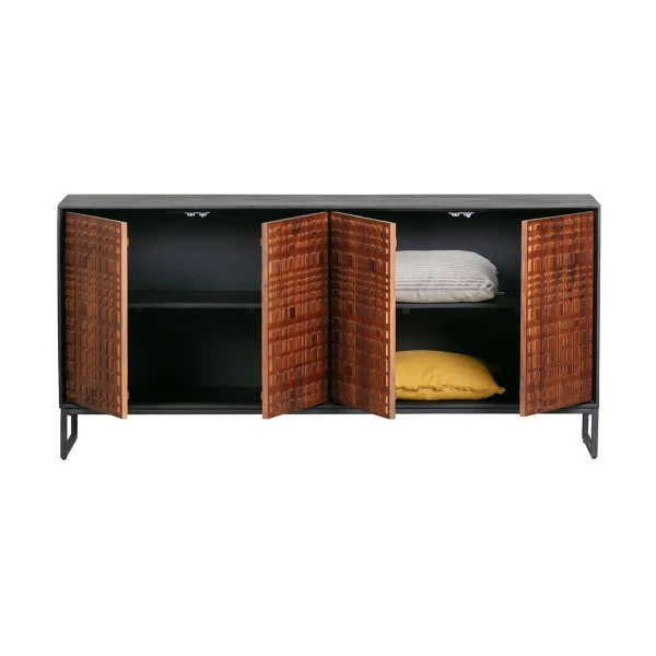 BePureHome Dressoir Walnoot En Zwart 9 BePureHome Dressoir Walnoot En Zwart - Afbeelding 7