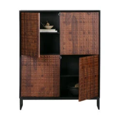 BePureHome Wandkast Walnoot Met Zwart -Zuiver Verkoop bepurehome nuts houten wandkast walnoot zwart 01