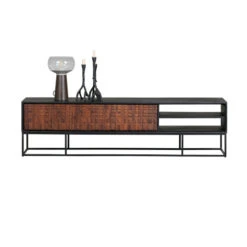 BePureHome Tv-meubel Zwart Met Walnoot -Zuiver Verkoop bepurehome nuts zwart tv meubel walnoot zwart 05