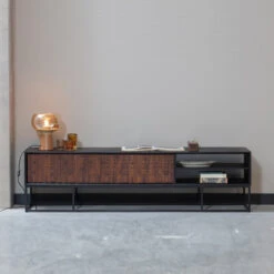 BePureHome Tv-meubel Zwart Met Walnoot -Zuiver Verkoop bepurehome nuts zwart tv meubel walnoot zwart 08