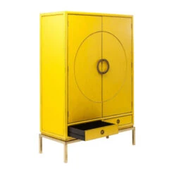 Gele Design Kast Met Goud -Zuiver Verkoop bewerkt kare 82772 03