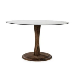 Ronde Eettafel Hout En Glas