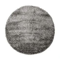 Ronde Vloerkleed Zwart Hoogpolig