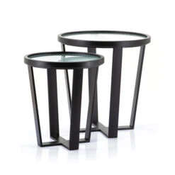 Bijzettafels Ribbelglas En Metaal -Zuiver Verkoop by boo loup bijzettafels ribbelglas en metaal 01