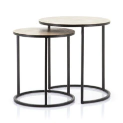 Ronde Bijzettafelset Messing -Zuiver Verkoop by boo setto ronde bijzettafelset messing 01