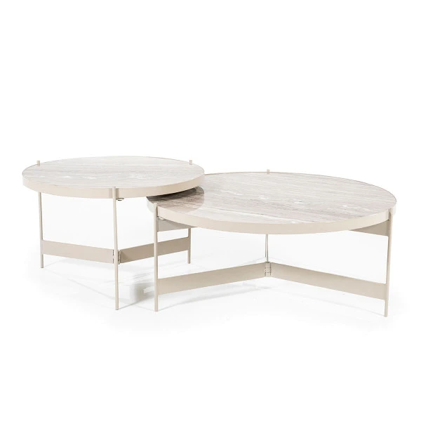 Ronde Salontafels Beige 3 Ronde Salontafels Beige