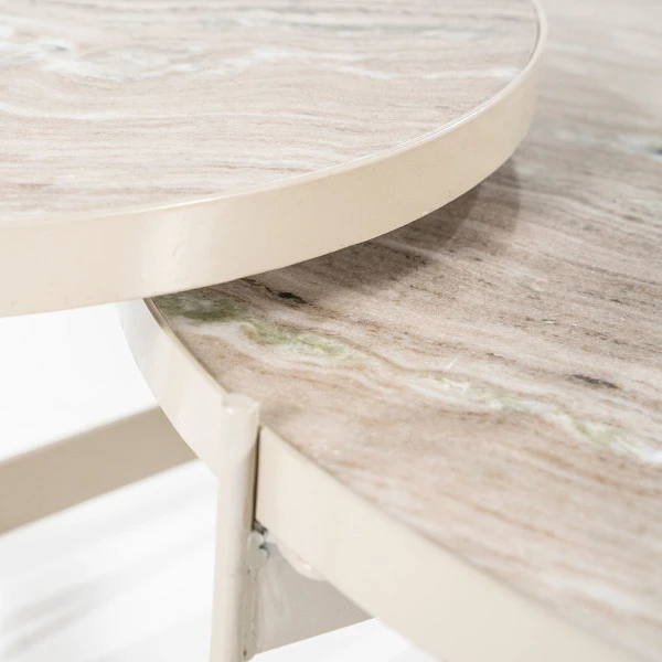 Ronde Salontafels Beige 4 Ronde Salontafels Beige - Afbeelding 2