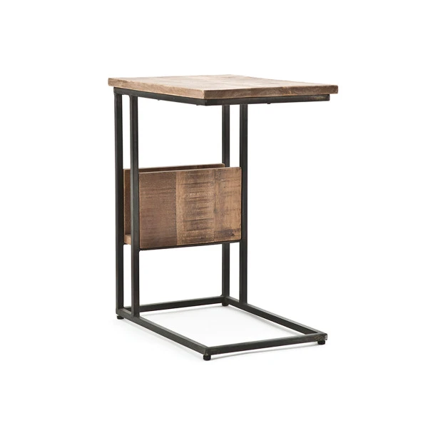 Bijzettafel Mangohout En Metaal 3 Bijzettafel Mangohout En Metaal