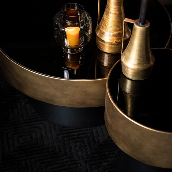 Ronde Bijzettafel Zwart Met Goud 7 Ronde Bijzettafel Zwart Met Goud - Afbeelding 5