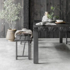 Eetkamerbank Zwart Teakhout