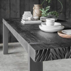 Robuuste Eettafel Zwart Teak -Zuiver Verkoop d bodhi beam black robuuste eettafel zwart teak 02