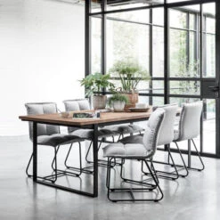 Teakhouten Eettafel Met Zwarte Poot -Zuiver Verkoop d bodhi odeon teakhouten eettafel met zwart frame 03