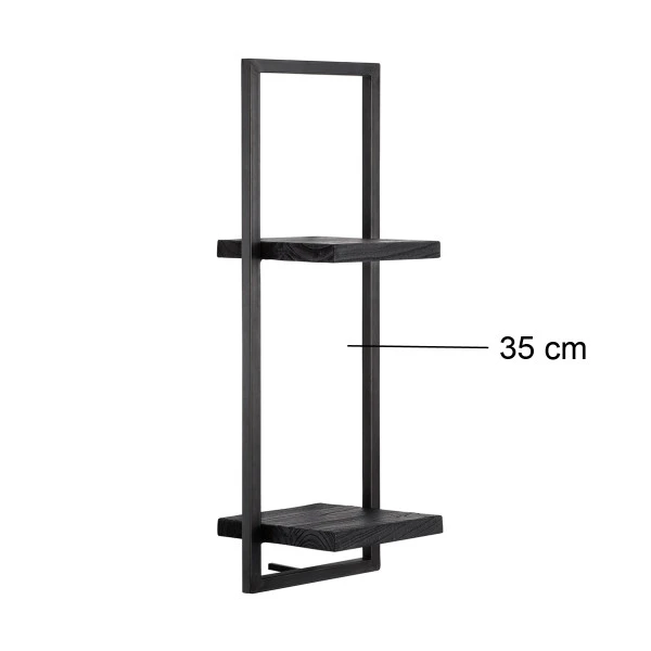 Wandplank Van Zwart Teakhout - Afbeelding 3