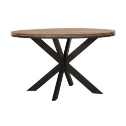 Ronde Eettafel Teak En Metaal