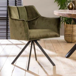 Draaibare Eetkamerstoel Fluweel -Zuiver Verkoop draaibare eetkamerstoel fluweel groen donna giani 01 1