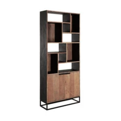 Hoge Vakkenkast Teakhout -Zuiver Verkoop dtp home cosmo hoge vakkenkast teakhout 06