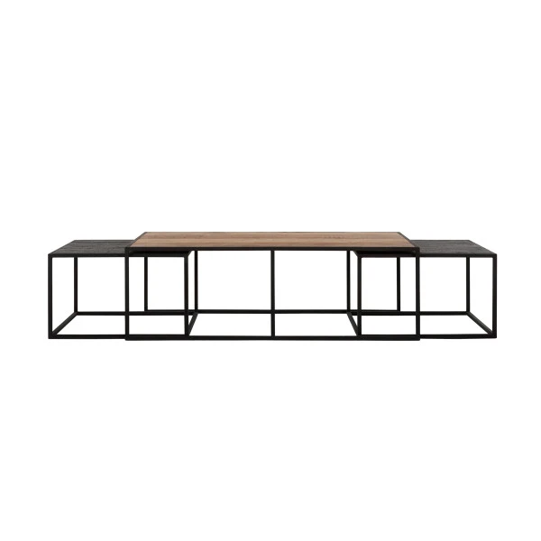 Lange Salontafel Set Teakhout 4 Lange Salontafel Set Teakhout - Afbeelding 2