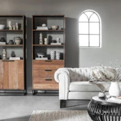 Teak Boekenkast Met Deuren -Zuiver Verkoop dtp home cosmo teak boekenkast met deuren 01