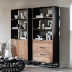 Teak Boekenkast Met Deuren -Zuiver Verkoop dtp home cosmo teak boekenkast met deuren 02