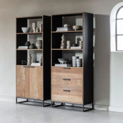 Teak Boekenkast Met Deuren -Zuiver Verkoop dtp home cosmo teak boekenkast met deuren 05