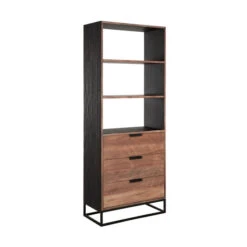 Teak Boekenkast Met Lades -Zuiver Verkoop dtp home cosmo teak boekenkast met lades 04