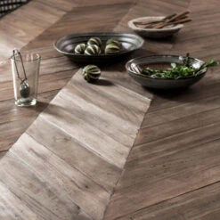 Eettafel Visgraat Teakhout -Zuiver Verkoop dtp home criss cross eettafel teak met visgraat 06