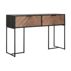 Sidetable Zwart Met Visgraat Patroon -Zuiver Verkoop dtp home criss cross sidetable zwart met visgraat patroon 02