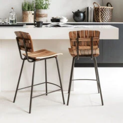 Barkruk Van Suar Hout -Zuiver Verkoop dtp home flare barkruk van suar hout 02