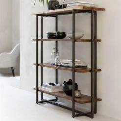 Stellingkast Van Suar Hout -Zuiver Verkoop dtp home flare stellingkast van suar hout 02