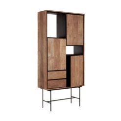 Hoge Teak Kast Met Vakken -Zuiver Verkoop dtp home metropole hoge teak kast met vakken 07