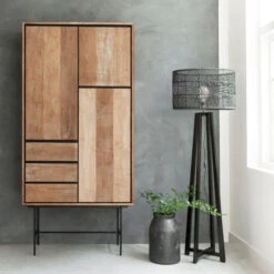 Hoge Wandkast Teakhout -Zuiver Verkoop dtp home metropole hoge wandkast teakhout 01