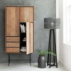 Hoge Wandkast Teakhout -Zuiver Verkoop dtp home metropole hoge wandkast teakhout 02