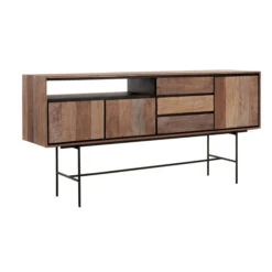 Hoog Dressoir Teak Hout 200 Cm 11 Hoog Dressoir Teak Hout 200 Cm -Zuiver Verkoop dtp home metropole hoog dressoir van teak 200 cm 02