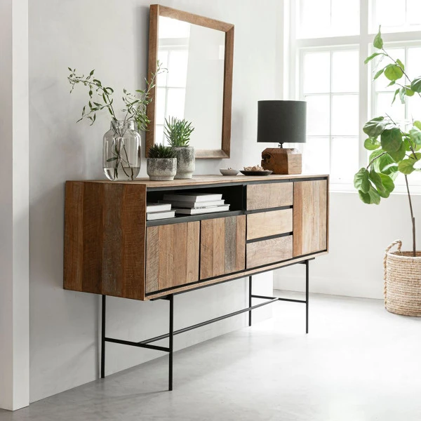 Hoog Dressoir Teak Hout 200 Cm 3 Hoog Dressoir Teak Hout 200 Cm