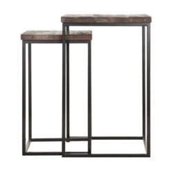 Set Van 2 Plantenzuilen Teakhout