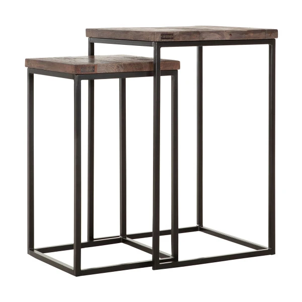 Set Van 2 Plantenzuilen Teakhout 4 Set Van 2 Plantenzuilen Teakhout - Afbeelding 2