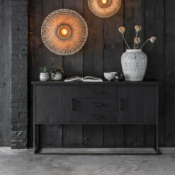 Zwart Teak Dressoir Industrieel Design -Zuiver Verkoop dtp home timeless black zwart dresoir beam no. 2 06