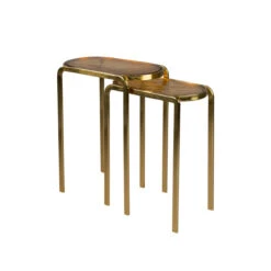 Messing Bijzettafelset -Zuiver Verkoop dutchbone bandhu messing bijzettafelset 02