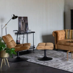 Draaibare Hocker Fluweel -Zuiver Verkoop dutchbone bar draaibare hocker fluweel 03 3