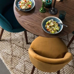 Ronde Eetkamerstoel Velours -Zuiver Verkoop dutchbone barbara armloze stoel fluweel 05