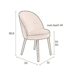 Ronde Eetkamerstoel Velours -Zuiver Verkoop dutchbone barbara armloze stoel fluweel 10