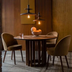 Ronde Eettafel Hout 120 Cm -Zuiver Verkoop dutchbone barlet walnut ronde eettafel 120 cm 05