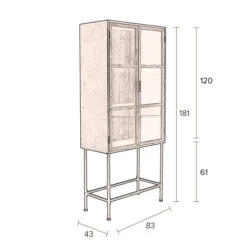 Houten Vitrinekast Industrieel -Zuiver Verkoop dutchbone berlin houten vitrinekast industrieel 010